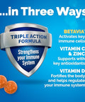 Emergen-C Immune Triple Action Immune Support Gummies Betavia (R) 1000Mg Vitamin C B Vitamins Vitamin D And Antioxidants Super Orange 45 Count