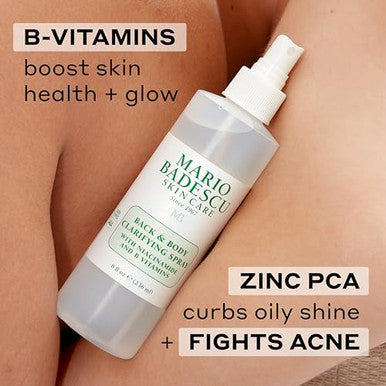Mario Badescu Back & Body Clarifying Spray Targets Stubborn Back-Acne And Backne Rejuvenates Skin With Niacinamide Zinc-Pca & B Vitamins Soothes Irritation Strengthens Skin Barrier 8 Fl Oz