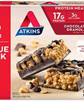 Atkins Chocolate Chip Granola Protein Meal Bar High Fiber 17G Protein 1G Sugar 3G Net Carbs Meal Keto Friendly 8 Count