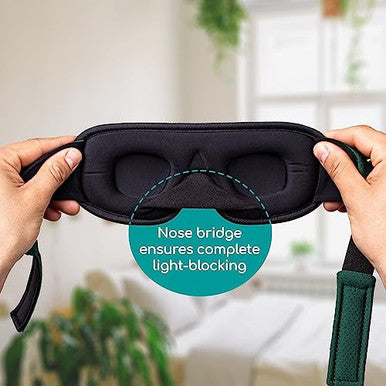 Medi Grade Cotton Sleep Mask With 3D Eye Memory Foam - Travel Sleeping Mask For Women And Men With 2 Ear Plugs And Storage Bag - Blackout Light Blocking