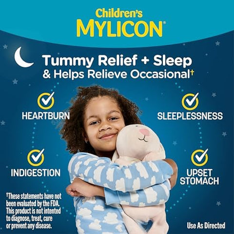 Mylicon Melatonin Gummies + Tummy Relief For Children Ages 311 Helps Relieve Occasional Upset Stomach Indigestion Sleeplessness. Mixed Berry Flavor 50 Count