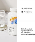 Thorne Men'S Multi 50+ - Daily Multivitamin And Nutrients For Men Without Iron And Copper To Support Healthy, Active Lifestyle - Gluten-Free, Soy-- 180 Capsules - 30 Servings