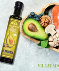 Villacados Extra Virgin Olive & Extra Virgin Avocado Oil Blend, 100% Pure Cold Pressed, Naturally Blended, Unrefined, Cooking, Frying, Grilling, Marinades & Dressings 8.5oz
