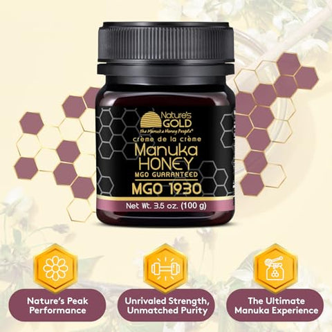 NatureÃ¢â‚¬â„¢s Gold Raw Manuka Honey, Certified High MGO | Authentic MGO, 100% Pure Genuine Traceable Hive to Home