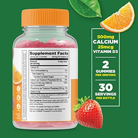 Lifeable Vitamin B12 + Calcium With Vitamin D Gummies Bundle Great Tasting Vitamin Supplement Gluten Gmo Chewable