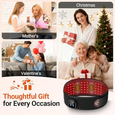 Comfytemp Cordless Red Light Therapy Massage Belt With Vibration For Back Wearable Fsa Eligible Hsa Near Infrared Lower Back Massager Portable Birthday Mothers Day s For Women Mom 660Nm & 850Nm