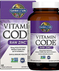 Garden Of Life Zinc Supplements 30Mg High Potency Raw Zinc And Vitamin C Multimineral Supplement, Vitamin Code Vitamins Trace Minerals & Probiotics For Skin Health & Immune Support, 60 Vegan Capsules