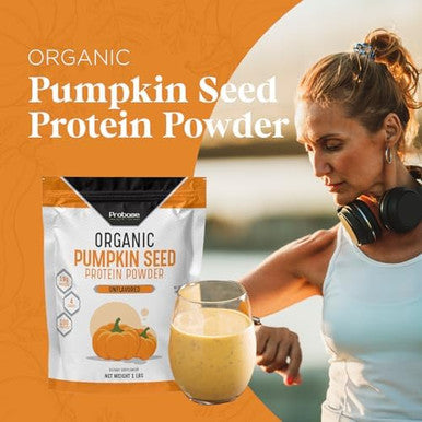 Pumpkin Seed Protein Powder, Unsweetened Plant-Based Pumpkin Protein Powder, Ideal For Post-Activity Support, Pumpkin Powder Is Rich In Omega 3, 6, 9 1 Lb, Cold Pressed