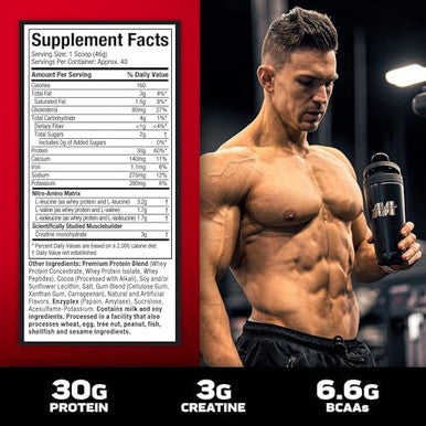 Muscletech Whey Protein Powder (4 Pound) And Nutricost Creatine Monohydrate Micronized Powder 500G Bundle
