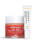 DERMA-E Anti-Aging Regenerative Night Cream 2 Oz + Vitamin C No Dark Circles Perfecting Eye Cream 0.5 Oz