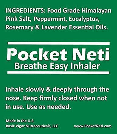 Basic Vigor Pocket Neti Breathe Easy And Plain Salt Inhaler 2Pack Bundle
