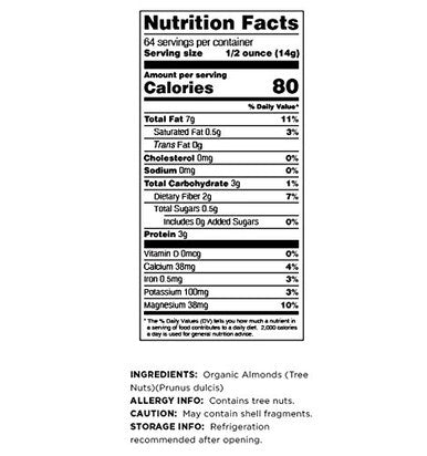 Terrasoul Superfoods Raw Unpasteurized Organic Almonds (Mylk Grade) 6 Pounds