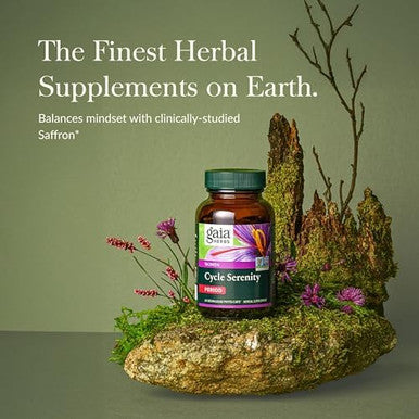 Gaia Herbs Cycle Serenity Women'S Hormonal Balance Supplement Made With Fenugreek Saffron Turmeric & Hawthorn From Gluten Dairy & Soy 60 Vegan Capsules (60 Servings)