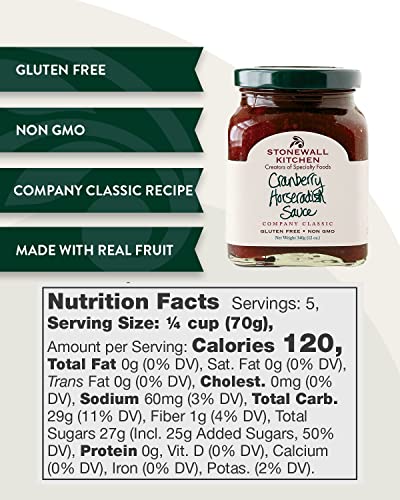 Stonewall Kitchen Cranberry Horseradish Sauce, 12 Ounces