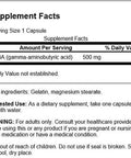 Swanson GABA - Amino Acid Supplement Promoting Calm & Relaxation to Support Restful Sleep - High Potency Formula to Support Healthy Stress Levels - (100 Capsules 500mg Each)