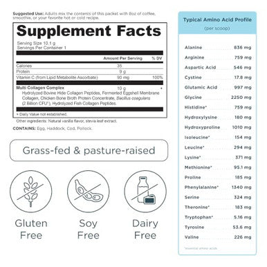 Ancient Nutrition Collagen Peptides Powder Multi Collagen Protein Women & Men Vitamin 40 Stick