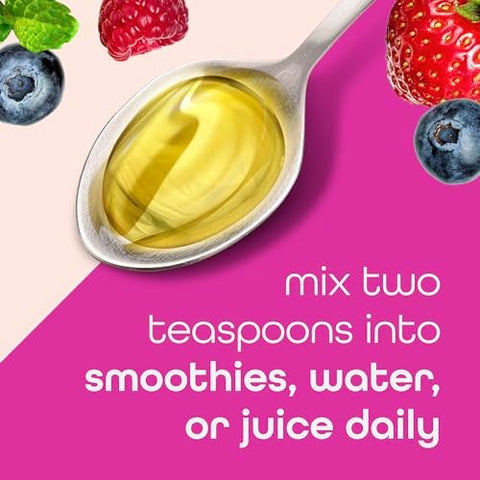Zena Nutrition Liquid Collagen Peptides And Biotin Mixed Berry 20.3 Fl Oz + Organic Super Greens Fruit & Veggies Supplement 180 Capsules
