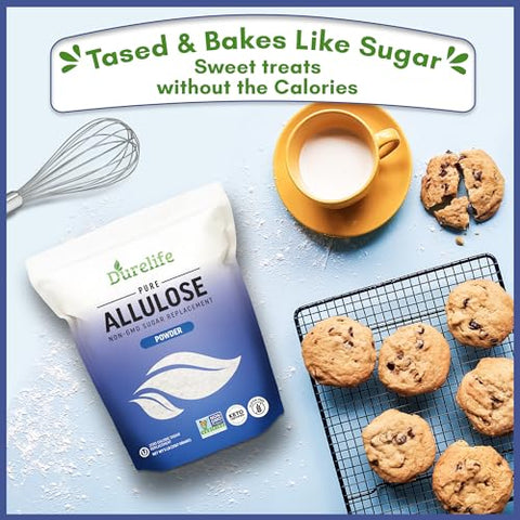 Durelife Golden Monk Fruit Sweetener 5 lb and Durelife Allulose sweetener, 1 lb 100% Pure No Erythritol powdered Sugar Substitute