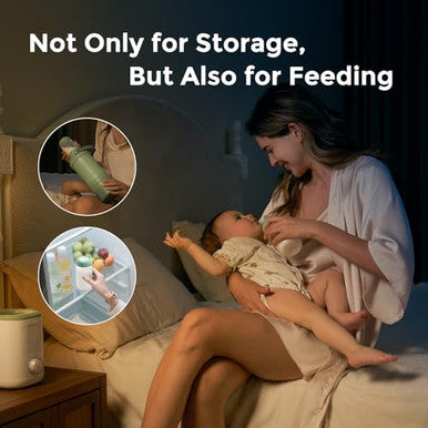 Momcozy Natural Baby Bottle WideNeck Bpa Breast Milk Container Storage Collection 11 Oz 4 Pcs