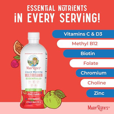 Maryruth's Liquid Morning Multivitamin (Fruit Punch) & Liquid Nighttime Multimineral (Coconut 15Oz