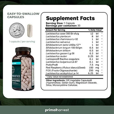 Primal Harvest Greens Powder & Primal Probiotics Supplements Bundle
