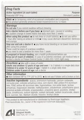 HealthA2Z Laxative Bisacodyl 5mg Gentle and Fast Overnight Relief for Constipation