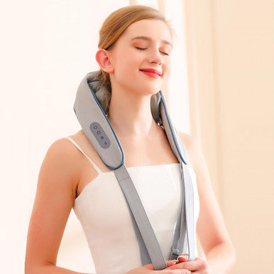 Electric Back Massager With Heat,Neck Trapezius Massager Kneading Rechargeable Cordless Shoulder Belt Portable Massage Machine For Pain Relief Deep Tissue
