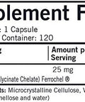 Iron 25 mg Bio-Max Series Capsules - Hypo - 120 ct