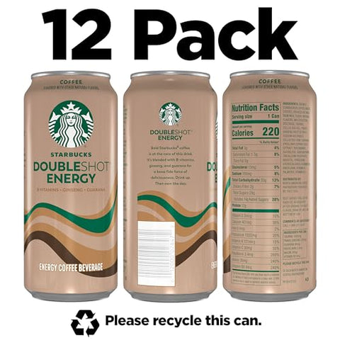 Starbucks Doubleshot Energy Drink Coffee Beverage, Mocha, Iced Coffee, 15 fl oz Cans (12 Pack)