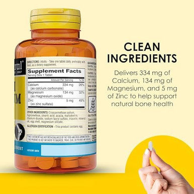 Mason Natural Calcium Magnesium & Zinc, 300-Day Supply, Supports Normal Bone Health & Immune System Booster, 3 Pack