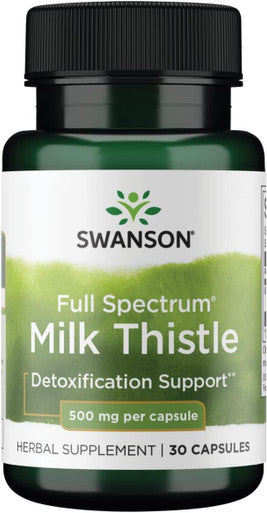 Swanson Full Spectrum Milk Thistle 500 Milligrams 30 Capsules
