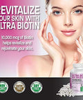 Ultra Biotin 10 000 Mcg Hair Skin and Nails Supplement 360 Capsules