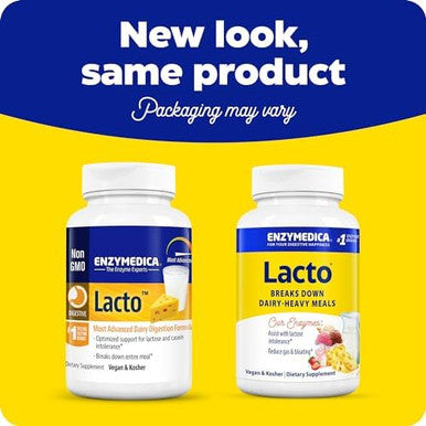 Enzymedica Lacto Digestive Enzymes For Complete Dairy Digestion Fastacting Gas & Bloating Relief