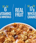 Kellogg's Raisin Bran Crunch Breakfast Cereal Cups, Fiber Cereal, Made with Real Fruit, Original, 33.6oz Case (12 Cups)