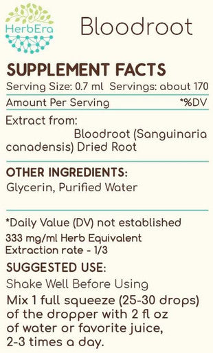 Bloodroot Tincture B120(2 pcs.) Alcohol-Free Extract, Super-Concentrated Responsibly farmed Bloodroot (Sanguinaria Canadensis) Dried Root (2x4 Fl Oz)