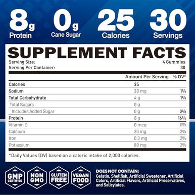 Duwhot Whey Protein Gummies Sugar Free Low Calorie 8G Protein Per Serving Easy To Take Snacks For Men & Women Lemon Flavor 1 Month Supply 120 Chews