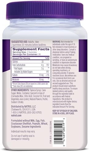 Natrol Melatonin Gummies Sleep Support 190 StrawberryFlavored Adult Melatonin Gummies 10 Mg Sleep Aids For Adults
