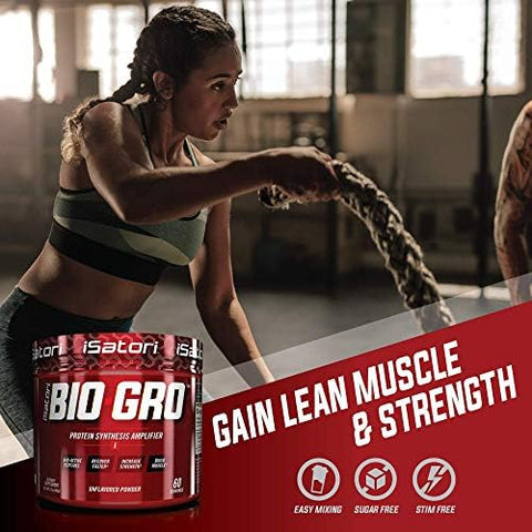 Isatori Bio-Gro Protein Synthesis Amplifier - Unflavored (60 Servings) & Isatori Amino-Gro Bcaa Powder - Blue Razz Snow Cone (30 Servings)