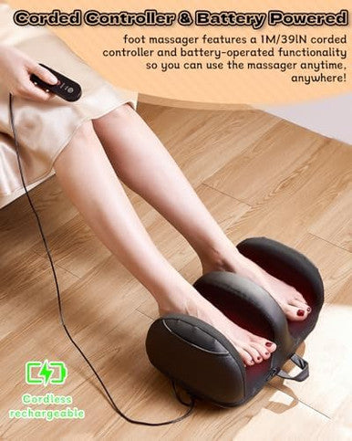 Lingteng Cordless Foot Massager With 120 F Heat Rechargeable Shiatsu Foot And Calf Kneading Machine With 3 Intensities And Remote For Home Office s For Women Men Dad Mom
