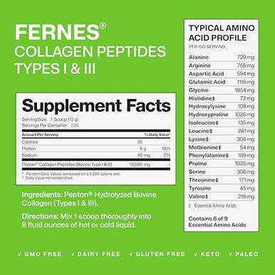 Fernes Collagen Powder For Women Men (5Lb) Type I & Iii