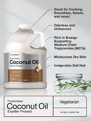 HorbÃƒÆ’Ã‚Â¤ach Coconut Oil for Cooking | Liquid | 64 oz | Fractionated & Unflavored | Keto Friendly | Vegetarian, Non-GMO & Gluten Free