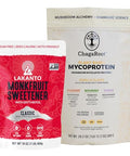 Lakanto Classic Monk Fruit Sweetener with Erythritol 1 lb and ChagaRoot MycoProtein Mushroom Protein Powder Vanilla 1.76 lb