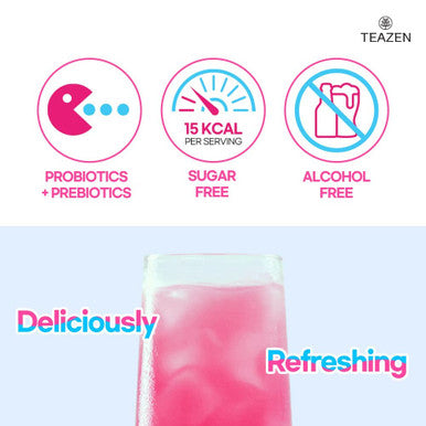 Teazen Kombucha Peach Flavor 2 Pack with Classic Eco Bottle (Kombucha Powder 20 Sticks Eco Bottle 1EA x 11.8oz)