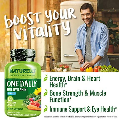 Naturelo One Daily Multivitamin For Men 120 Vegetarian Capsules One Daily Multivitamin For Women 120 Vegetarian Capsules Bundle 4 Month Supply