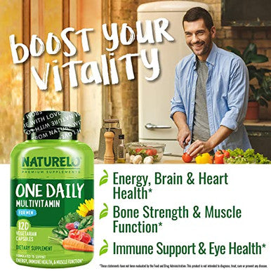 Naturelo One Daily Multivitamin For Men 120 Vegetarian Capsules One Daily Multivitamin For Women 120 Vegetarian Capsules Bundle 4 Month Supply