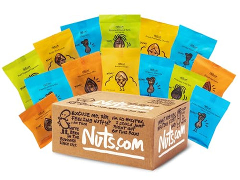 Nuts.com - Nuts and Dried Fruits Snack Box Ã¢â‚¬â€œ Gourmet Mix Assortment for Festive Gifts Ã¢â‚¬â€œ Package Includes Mixed Nuts, Dried Apricots & Fruits, Trail Mix, Heat Mix and Apple Pie Crunch