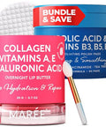 Maree Bundle Lip Mask & Glycolic Peel Pads Hyaluronic Acid & Coconut Oil Salicylic Acid & Vitamins E B3 B Nourish & Hydrate Dry Cracked Lips Face Pads With Cleaning Effect
