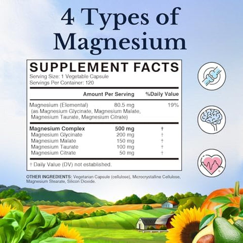 Vitalitown Magnesium Complex & Vitamin D3 K2 Bundle (Pack Of 2) For Bone Heart Immune & Muscle Magnesium Glycinate 10000Iu D3 Mk-7 120 Mag Caps & 90 D3 Softgel