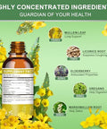 Mulittea Mullein Drops For Lungs & Lymphatic Drainage5In1 Herbal Extract Liquid With Marshmallow Root Elderberry Licorice Rootlung Cleanse & Respiratory Supportnongmo Vegetarian4 Fl Oz