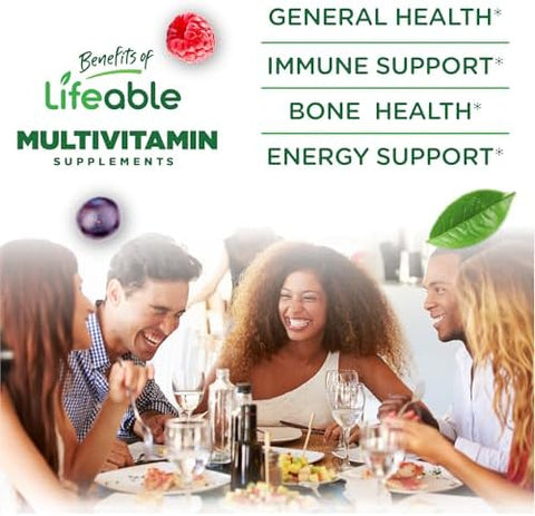 Lifeable Sugar Free Multivitamin for Men Gummies with Iron and 18 Essential Vitamins and Minerals Sugar Free Vitamins 90 Gummies